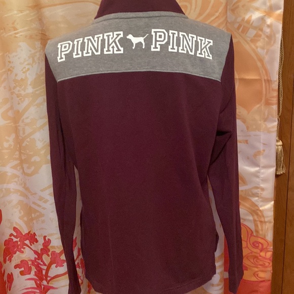 PINK VS BURGUNDY AND GREY PULLOVER SZ S - Picture 2 of 3